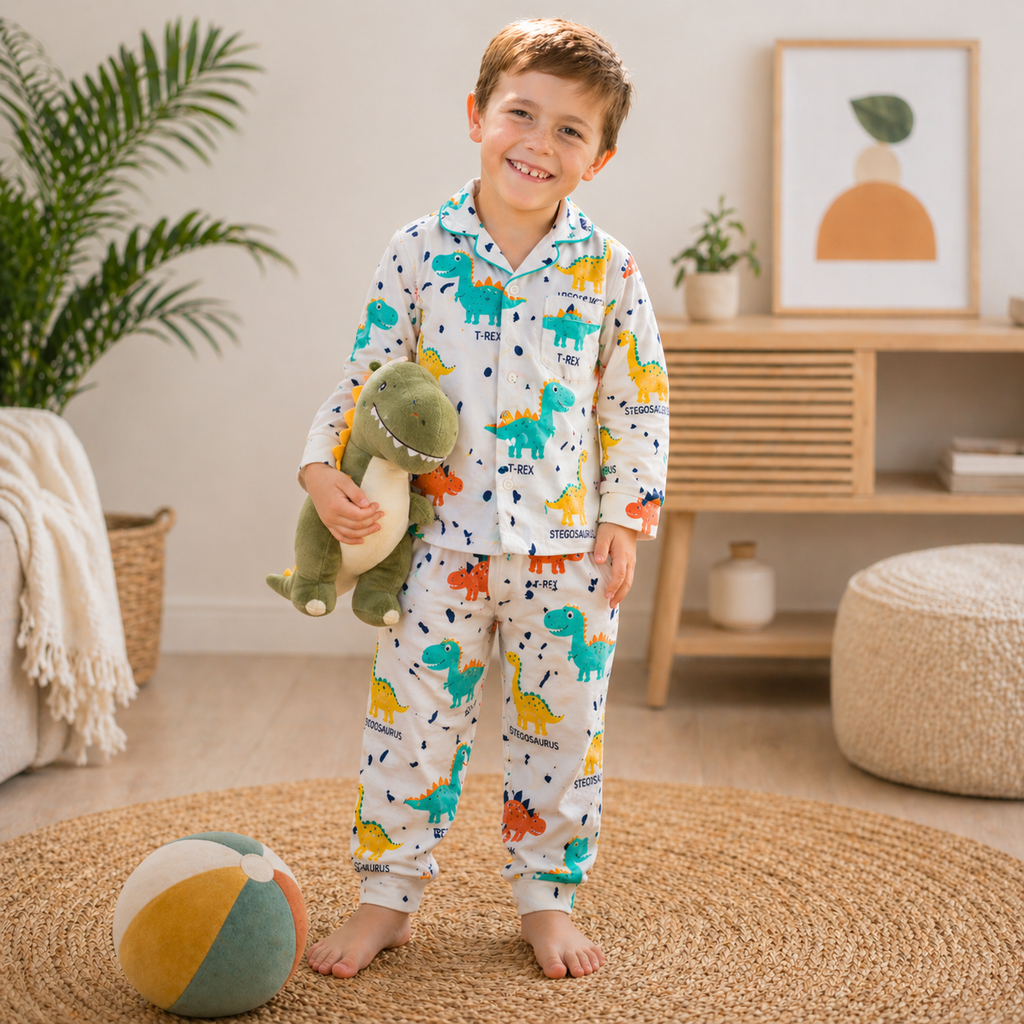 Toddler Dino Print Muslin Pyjama Set