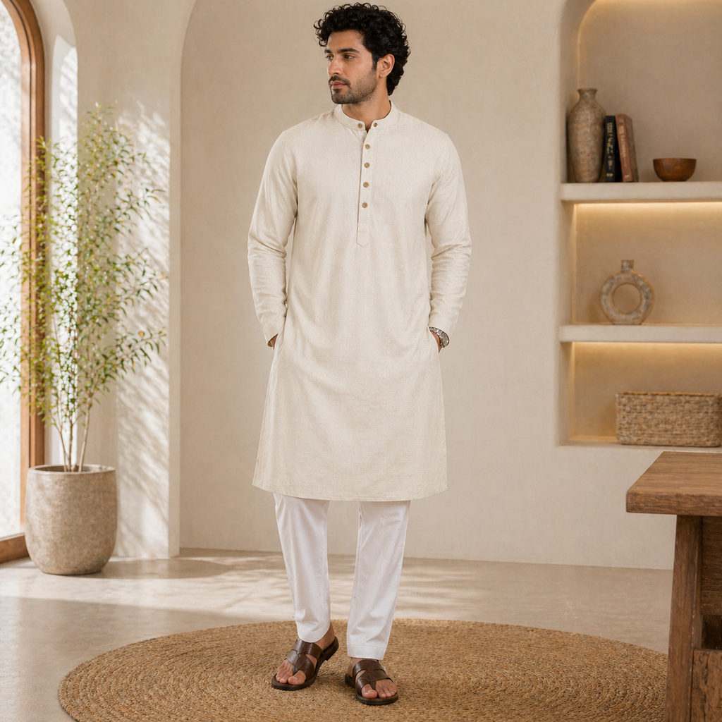 Men’s Linen Long Kurta