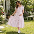 Maternity Muslin Feeding Dress – Solid Pink