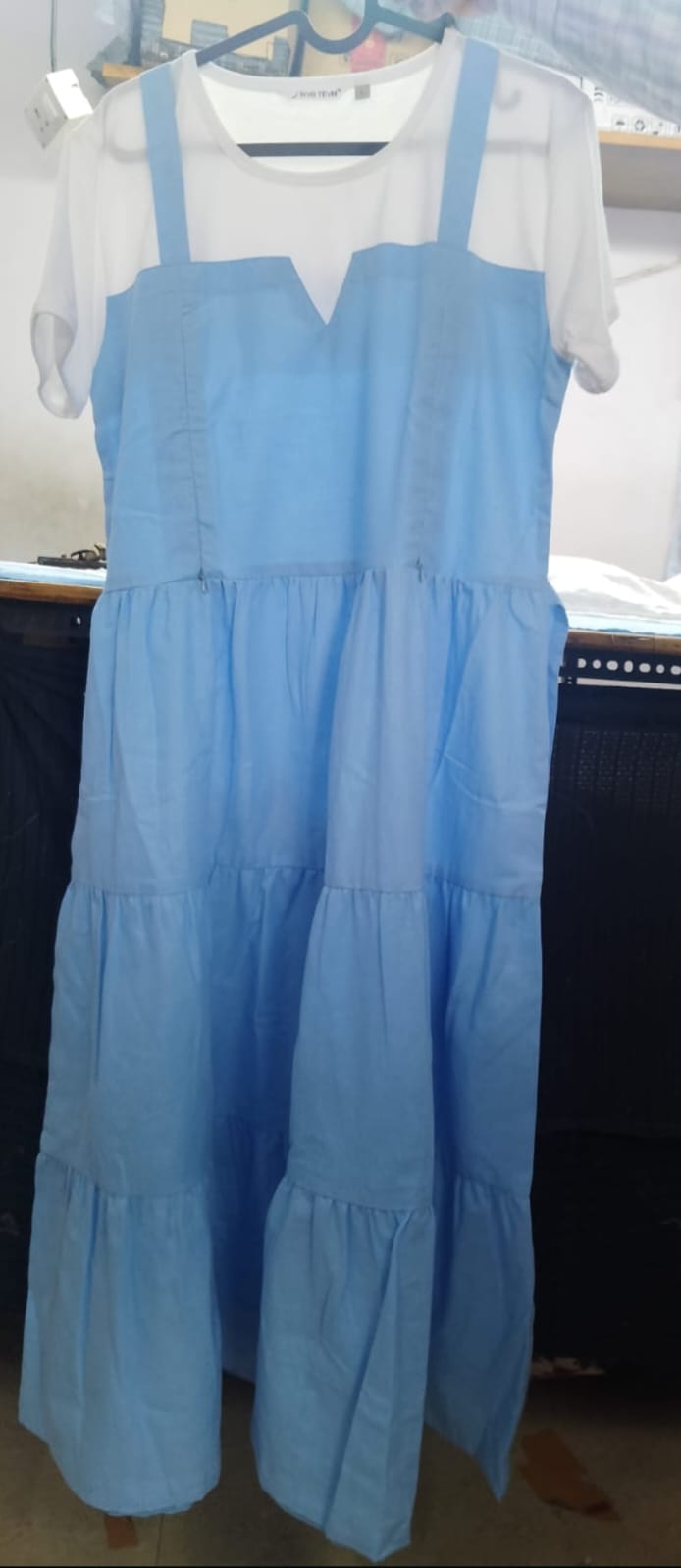 Maternity Layered Feeding Dress – Blue
