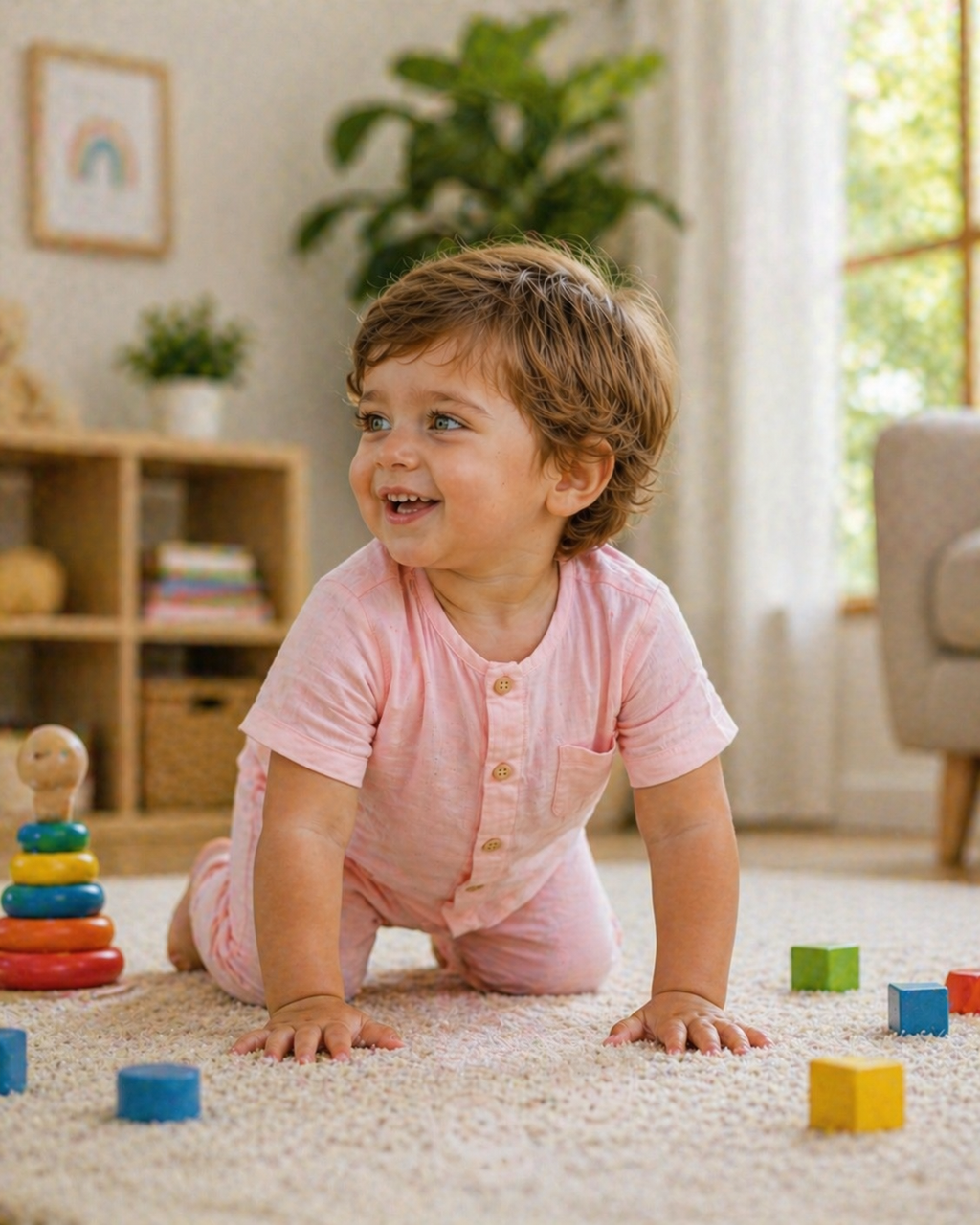 Toddler Solid Muslin Pyjama Set – Pink